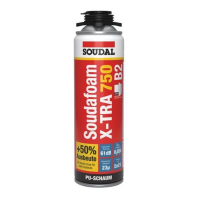 PU-Schaum Pistolenschaum Soudal Soudafoam X-tra 750 B2 Bausch. 500ml MHD: FRISCH