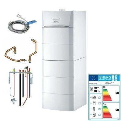 Remeha Gas Brennwert Kessel Calora Tower 15 S 160 Liter Speicher Paket 22 hinten