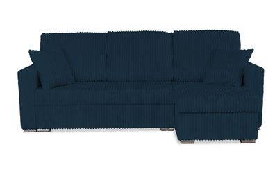 Ecksofa Designer, Sofa L-Form Rene stoff Estella Blau Rechts