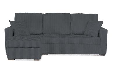 Ecksofa Designer, Sofa L-Form Rene stoff Estella Dunkelgrau Links