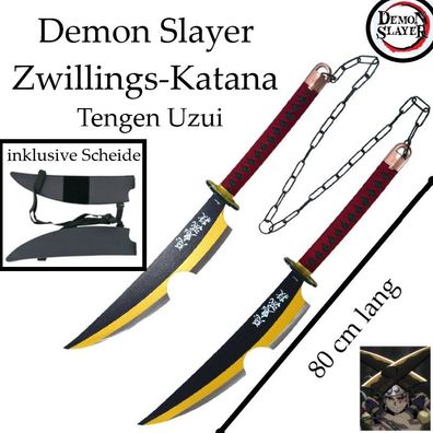 NEU Demon Slayer Tengen Uzui Zwillings Katana 80cm für Cosplay Manga Anime Fans