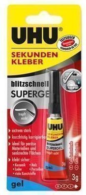 UHU Blinkender Klebstoff, Schnelltrocknender Kleber, 3g