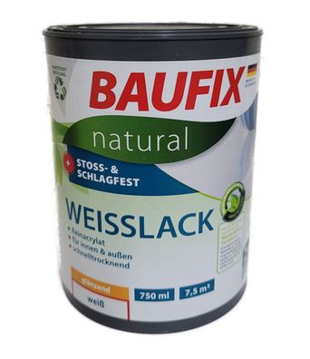 1,5l BAUFIX natural Weißlack Weisslack glänzend Holzlack Metalllack Lack 2in1