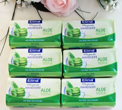 6x100g Elina Pflegende Hand Seife Aloe Vera Extrakt Handseife