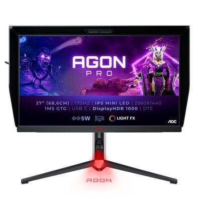 AOC AG274QXM 68,6cm 27Zoll IPS WQHD 170Hz 1000 cd/m2 1ms HDMIx2 DP USB3.0 USB type C