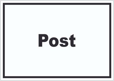 Post Aufkleber mit Text Annahme Brief Paket waagerecht