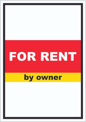 For Rent by owner Aufkleber mit Text Werbeaufkleber hochkant