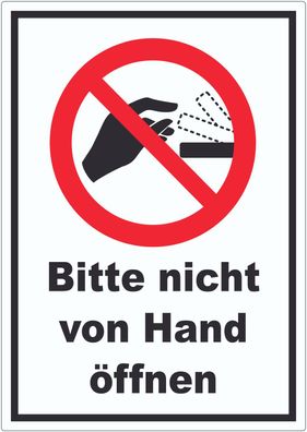 Bitte nicht von Hand öffnen Aufkleber