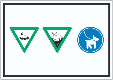 Brut- und Setzzeit Hund anleinen Symbol Aufkleber