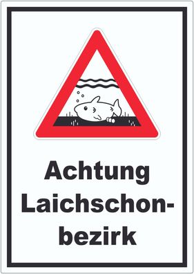 Achtung Laichschonbezirk Aufkleber