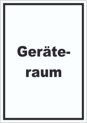 Geräteraum Aufkleber mit Text Schuppen hochkant