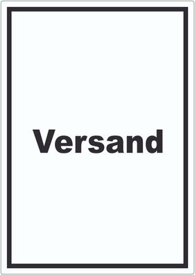 Versand Aufkleber mit Text Lieferung shipping hochkant