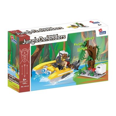 alleblox Safari Dschungel Motorboot-Set Klemmbaustein Set