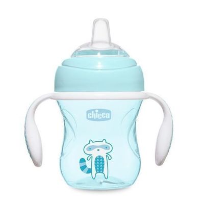 Chicco Baby-Trinkbecher fér Jungen, 200 ml, Weicher Trinklernsauger ab 4 Monaten