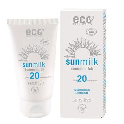 eco cosmetics Sonnenmilch LSF 20 mit Himbeere und Granatapfel 75ml