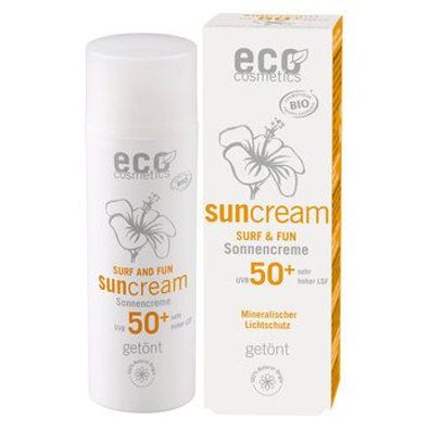 eco cosmetics Sonnencreme LSF 50+ getönt Surf & Fun mit Granatapfel und Macadamia