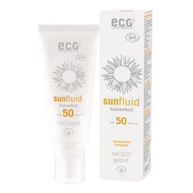 eco cosmetics Sonnenfluid LSF 50 getönt Q10 100ml