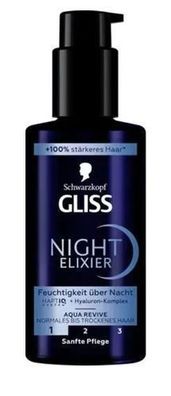 Gliss Kur Aqua Revive Nacht-Elixier Haarserum, 100 ml