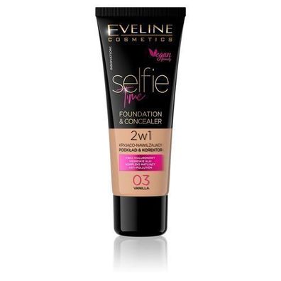 Eveline Cosmetics Selfie Time Abdeckende Feuchtigkeitsgrundierung und Concealer 03 Va