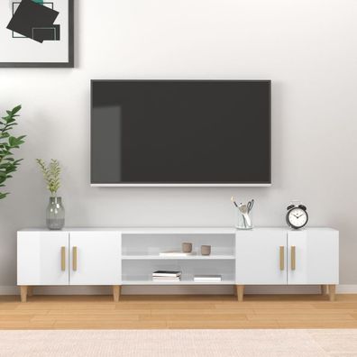 vidaXL TV-Schrank Hochglanz-Weiß 180x31,5x40 cm Holzwerkstoff