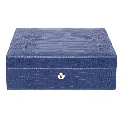 Rapport London - Uhrenbox fuer 8 Uhren - blau - Brompton - L266