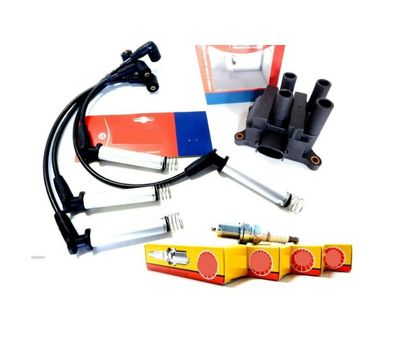 Zündspule Zündkabelsatz Zündkerzen für FORD FIESTA V 1.3 KA 1.3I RB JH JD
