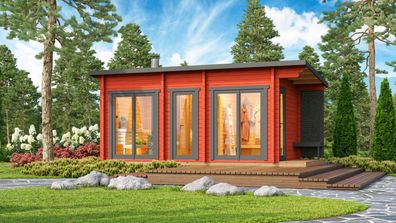 Tuindeco Saunahaus Tampere XL FICHTE 488 x 254 cm | Aufbau in NRW möglich