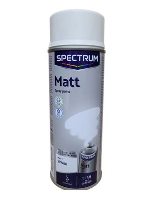 400ml Lackspray Sprühlack Lack Farbe Weiss Weiß Matt Spectrum Bastellack Matt