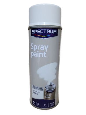 400ml Lackspray Sprühlack Lack Farbe Weiss Weiß Spectrum Hochglänzend Glänzend