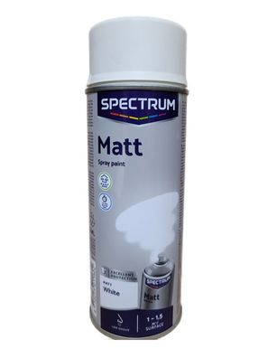 400ml Lackspray Sprühlack Lack Farbe Weiss Weiß Matt Spectrum Metalllack