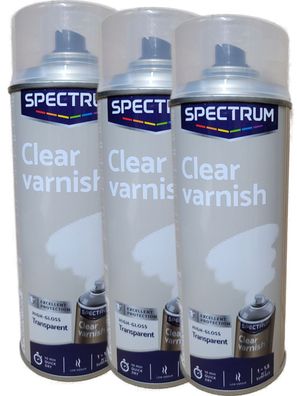 3 x 400ml Lackspray Sprühlack Lack Transparent Klarlack Hochglänzend Spectrum