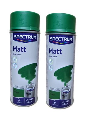 2 Dosen 400ml Lackspray Sprühlack Lack Farbe Grün Green Spectrum Bastellack