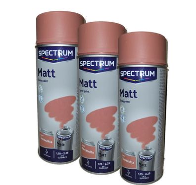 3 x 400ml Lackspray Sprühlack Lack Farbe Terrakotta Spectrum Matt Dosen