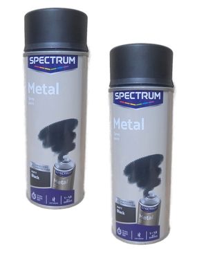 2x 400ml Lackspray Sprühlack Lack Schwarz Matt Spectrum Bastellack Autolack