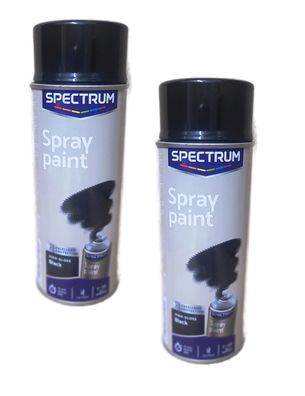 2 x 400ml Lackspray Sprühlack Lack Schwarz HG Spectrum Bastellack Autolack