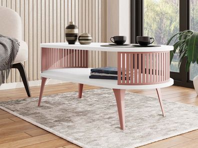 Couchtisch oval Roenni Ember Kaffeetisch Sofatisch Modern Design Stilvoll Wohnzimmer