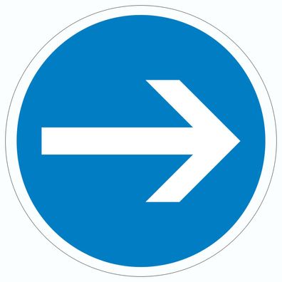 Aufkleber Kreis Fahrtrichtung hier rechts Symbol