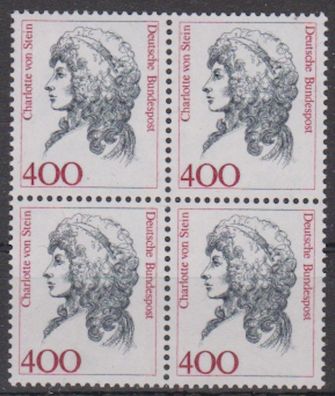 BRD 1992 postfrisch vierer Block MiNr. 1582 Charlotte von Stein