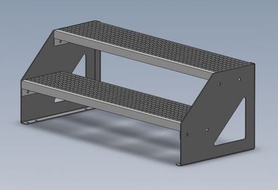 Stahltreppe Gartentreppe freistehend 2 Stufen o Geländer B 600-1400mm