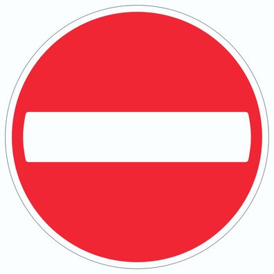 Einfahrt verboten Aufkleber Kreis Einbahnstrasse