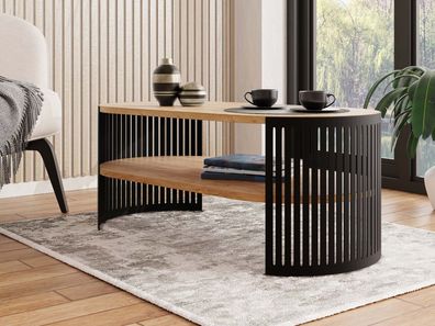 Couchtisch oval Fikoli I Modern Design Sofatisch Stilvoll Wohnzimmer Kaffeetisch
