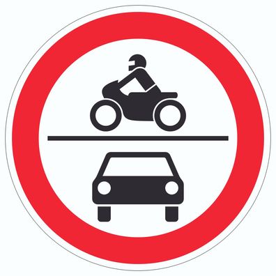 Durchfahrt verboten Krad und PKW Symbol Aufkleber Kreis