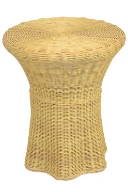 Beistelltisch "Babett" aus Rattan, handgeflochten, beige