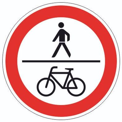 Für Fußgänger und Radfahrer verboten Symbol Aufkleber Kreis
