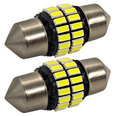 2 Stuck C3W 28mm LED Birne SV8.5 12V CANBUS 250lm weiss stark Off-Road