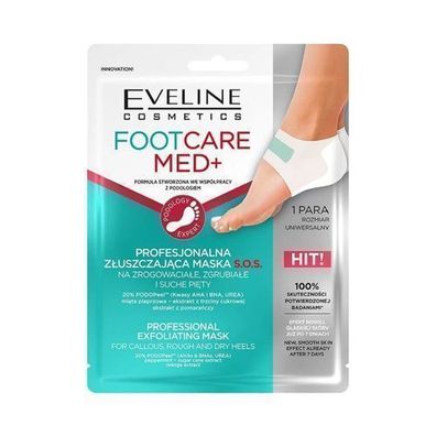 Eveline Fußpflege Med+ Peelingmaske für Fersen, 1 Paar