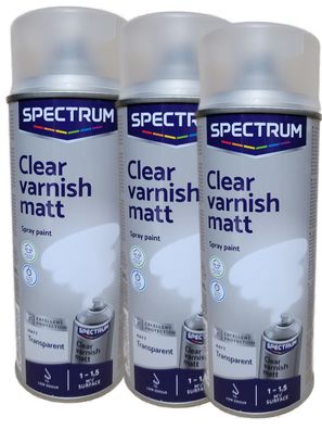 3 x 400ml Lackspray Sprühlack Lack Farbe Transparent Klar Matt Metalllack