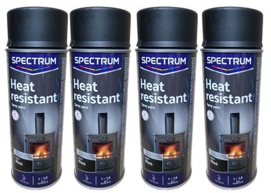 4 x Auspufflack SPRAY Schwarz Matt bis 800°C 400ml Thermolackspray Abriebfest
