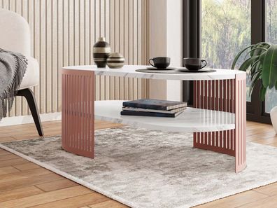 Couchtisch oval Fikoli Ember II Sofatisch Modern Design Wohnzimmer Kaffeetisch