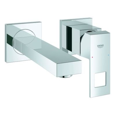 Grohe Eurocube 2-Loch-Waschtischbatterie, Wandmontage, Ausladung